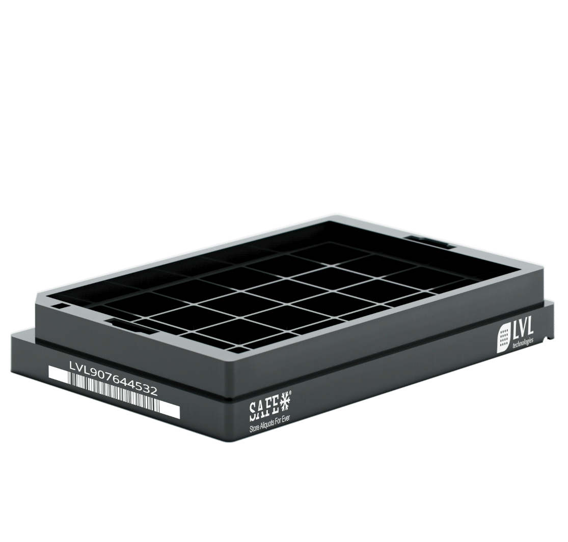 Leeres LVL SAFE® XXLX 2000 Microliter / 2 ml Rack im 24er SBS-Format aus robustem Polycarbonat