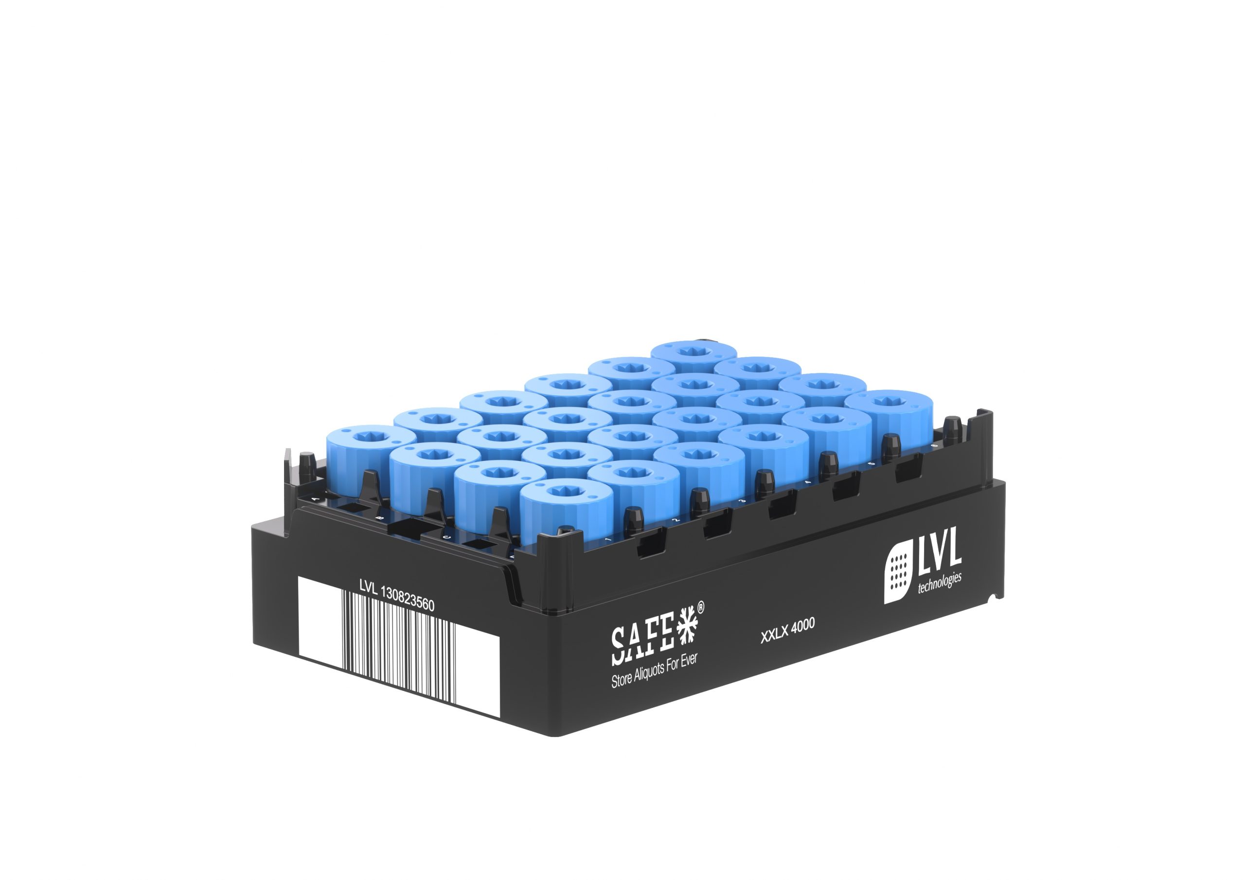 The SAFE® XXLX 4000 Rack with sealed tubes provides maximum security for the storage of tissue and liquid samples at temperatures down to –196 °C.