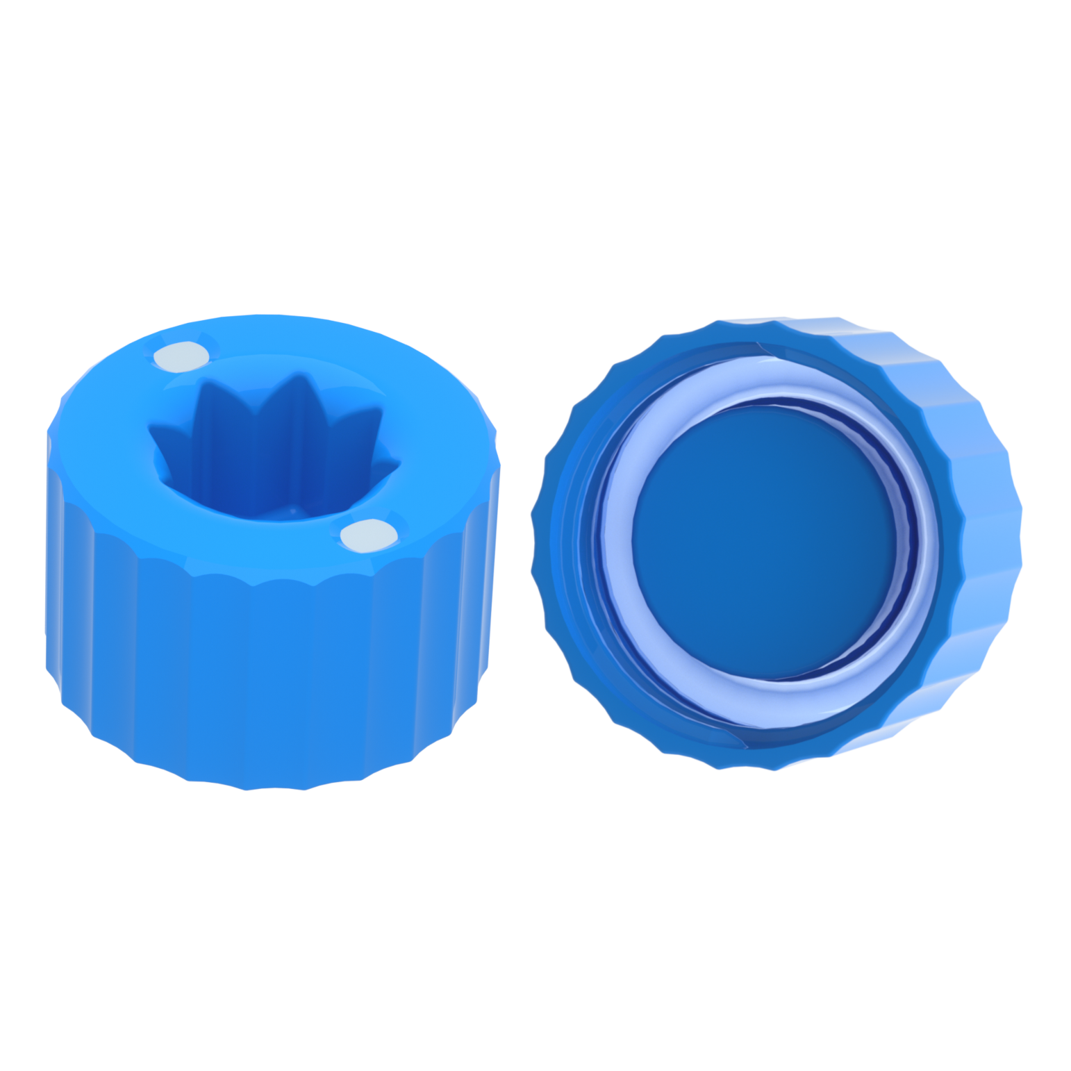 LVL SAFEĀ® Screw Cap in Blau mit integrierter Dichtung, kompatibel mit SAFEĀ® 2D-Tubes