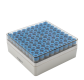 LVL CRYO 2D Tube Rack mit 96 Cryo 2D-Tubes und transparentem Deckel zur sicheren Probenlagerung bei -196°C